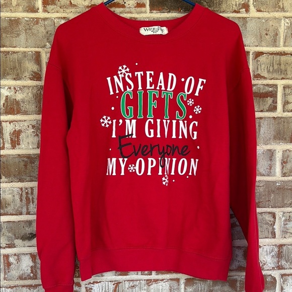 Wound Up Red Graphic Christmas Sweatshirt - Picture 1 of 6